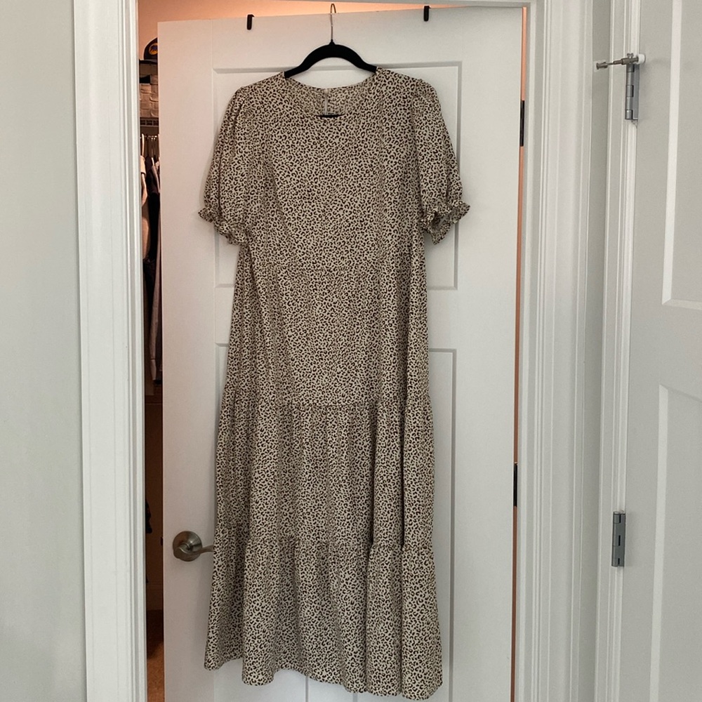 Cheetah print midi dress